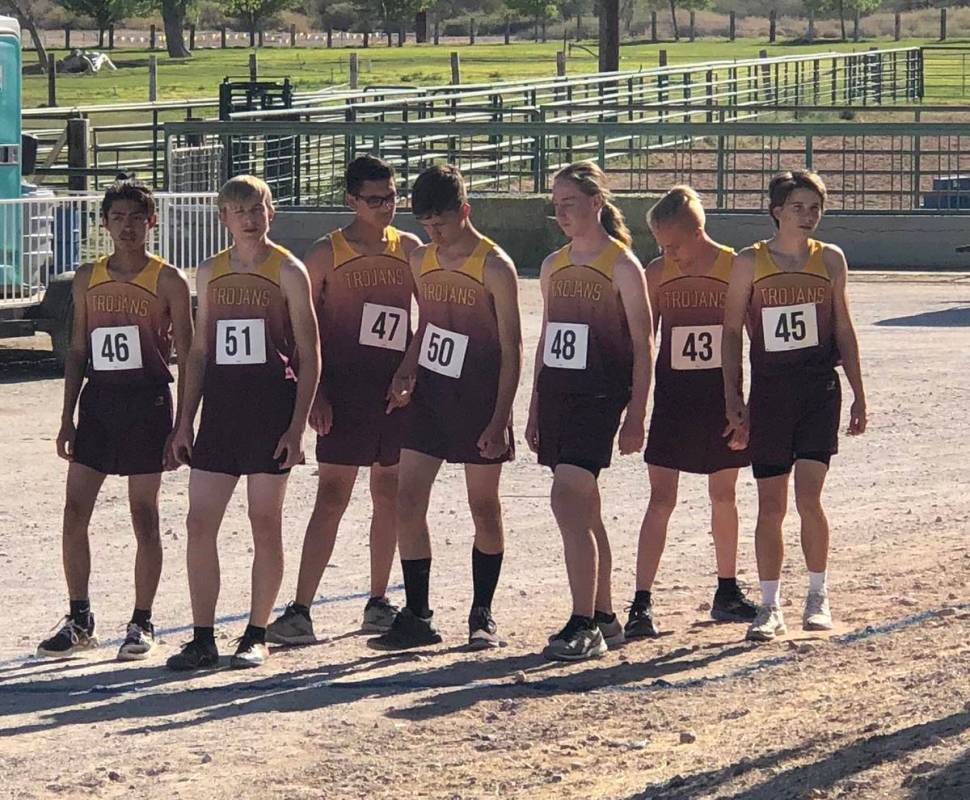 Tom Rysinski/Pahrump Valley Times The Pahrump Valley High School boys cross country team awaits ...