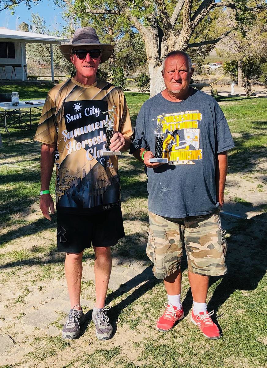 Lathan Dilger/Special to the Pahrump Valley Times Dan Dunn, left, and Mike Dedeic with their tr ...