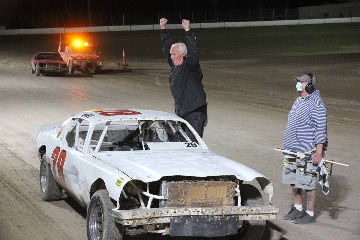 Digital Storm Photography/Special to the Pahrump Valley Times Jared Ward in Car 28 celebrates h ...