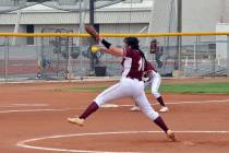 Horace Langford Jr./Pahrump Valley Times Pahrump Valley's Ava Charles winds up against SLAM Nev ...