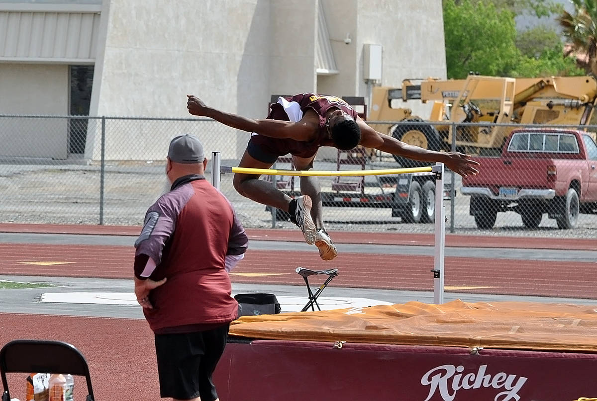Horace Langford Jr./Pahrump Valley Times Sophomore Ivan Crisler cleared 5 feet, 4 inches to fin ...