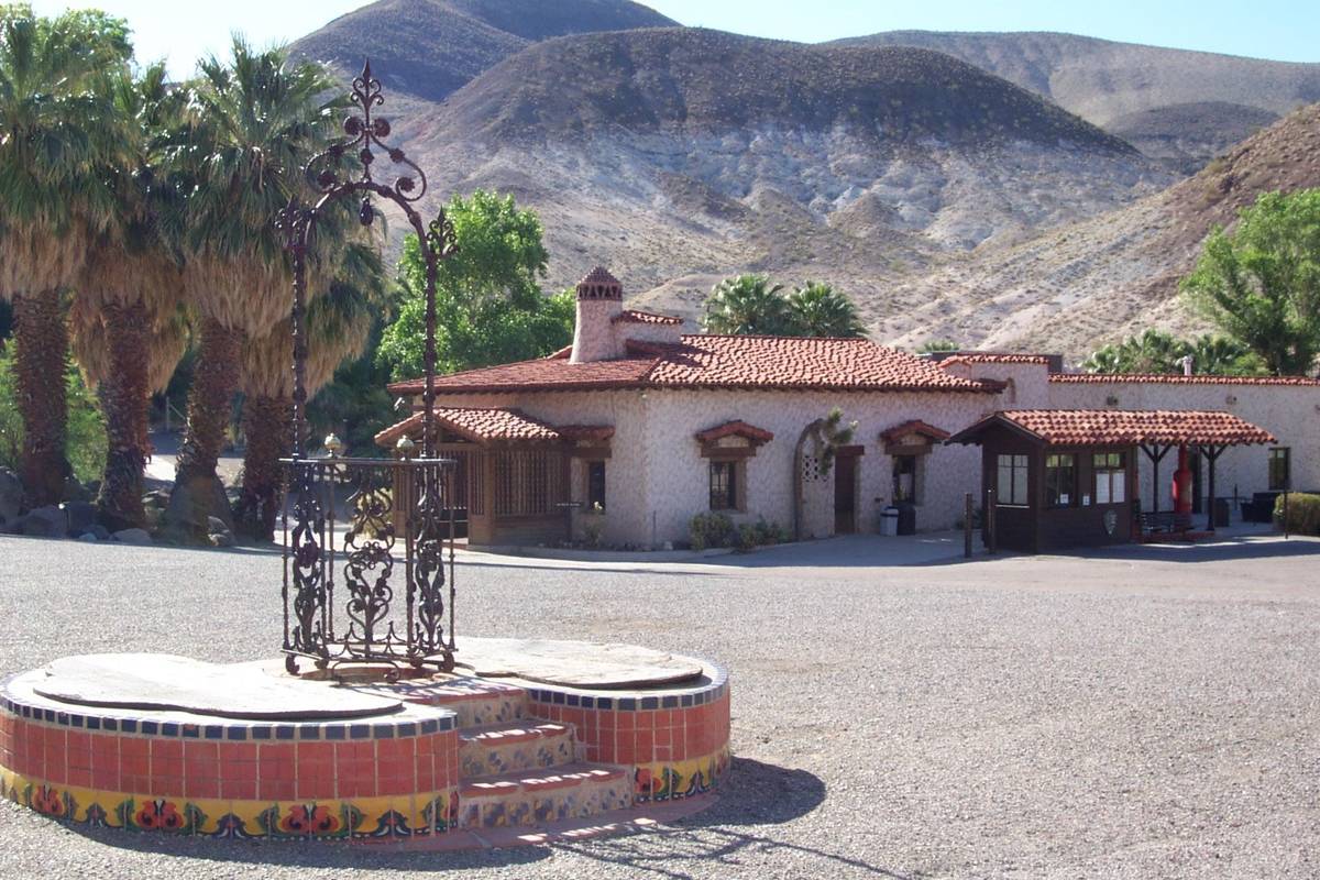 2004 photo of historic garage at Scotty's Castle in Death Valley National Park. (Death Valley N ...