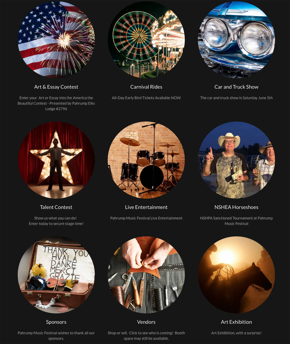 Screenshot This screenshot of the Pahrump Music Festival website gives readers an idea of the m ...