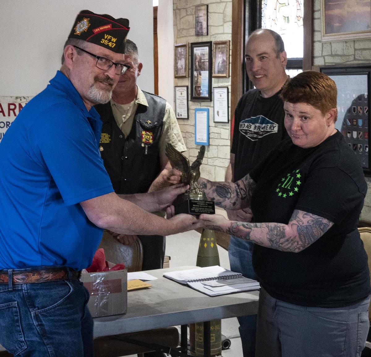 Richard Stephens/Special to the Pahrump Valley Times Brandi Matheny (R), veterans service offi ...
