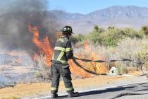 Special to the Pahrump Valley Times Recent brush fires have kept Pahrump Valley Fire and Rescue ...