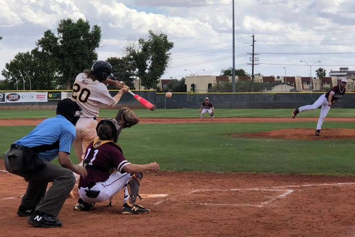 Tom Rysinski/Pahrump Valley Times Pahrump Valley pitcher Jake Riding delivers to Boulder City s ...