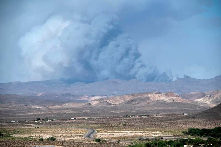 Richard Stephens/Special to the Pahrump Valley Times Smoke from a wildfire on the Nevada Natio ...