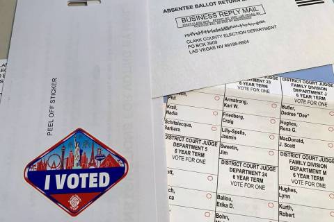Mail-in ballot in 2020. (Las Vegas Review-Journal)
