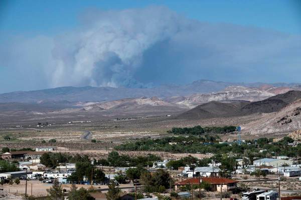 Richard Stephens/Special to the Pahrump Valley Times Smoke from a wildfire on the Nevada Natio ...