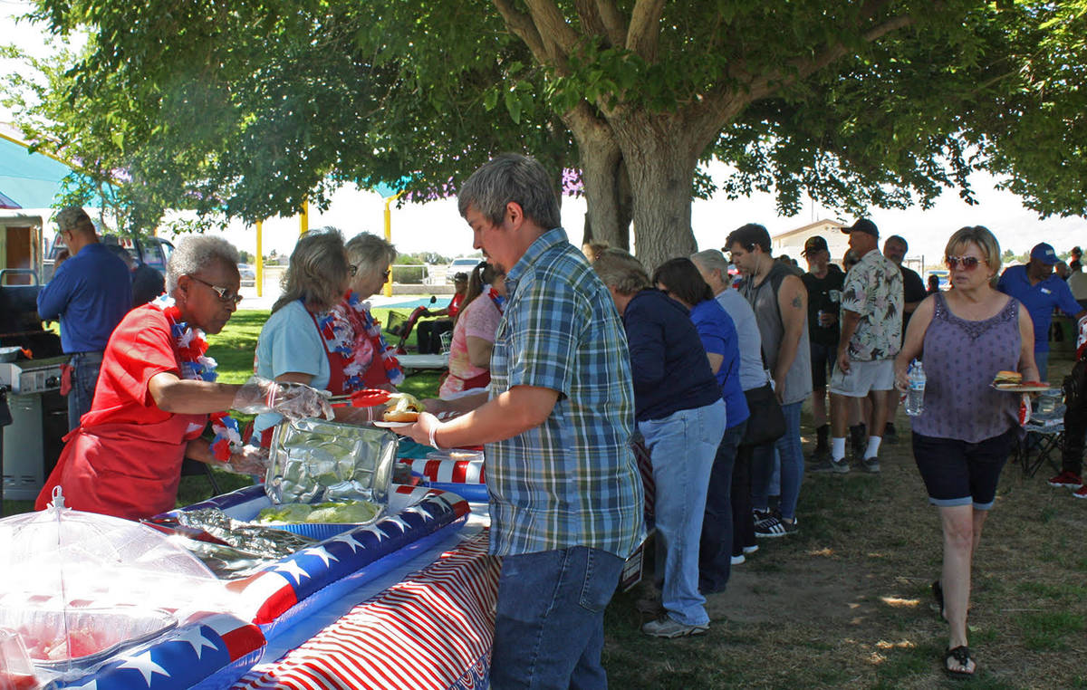 Robin Hebrock/Pahrump Valley Times This file photo shows Veterans Appreciation Barbecue attende ...