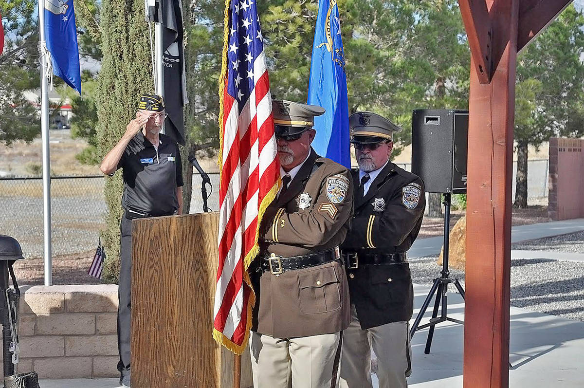 Horace Langford Jr./Pahrump Valley Times The Nye County Sheriff's Office Honor Guard presents t ...