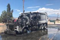 Nye County Sheriff's Office Pictured is a screenshot of a garbage truck fire that occurred on ...