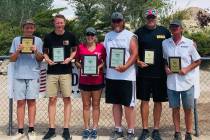 Special to the Pahrump Valley Times The top three teams from Sunday's Jim Butler Days doubles h ...