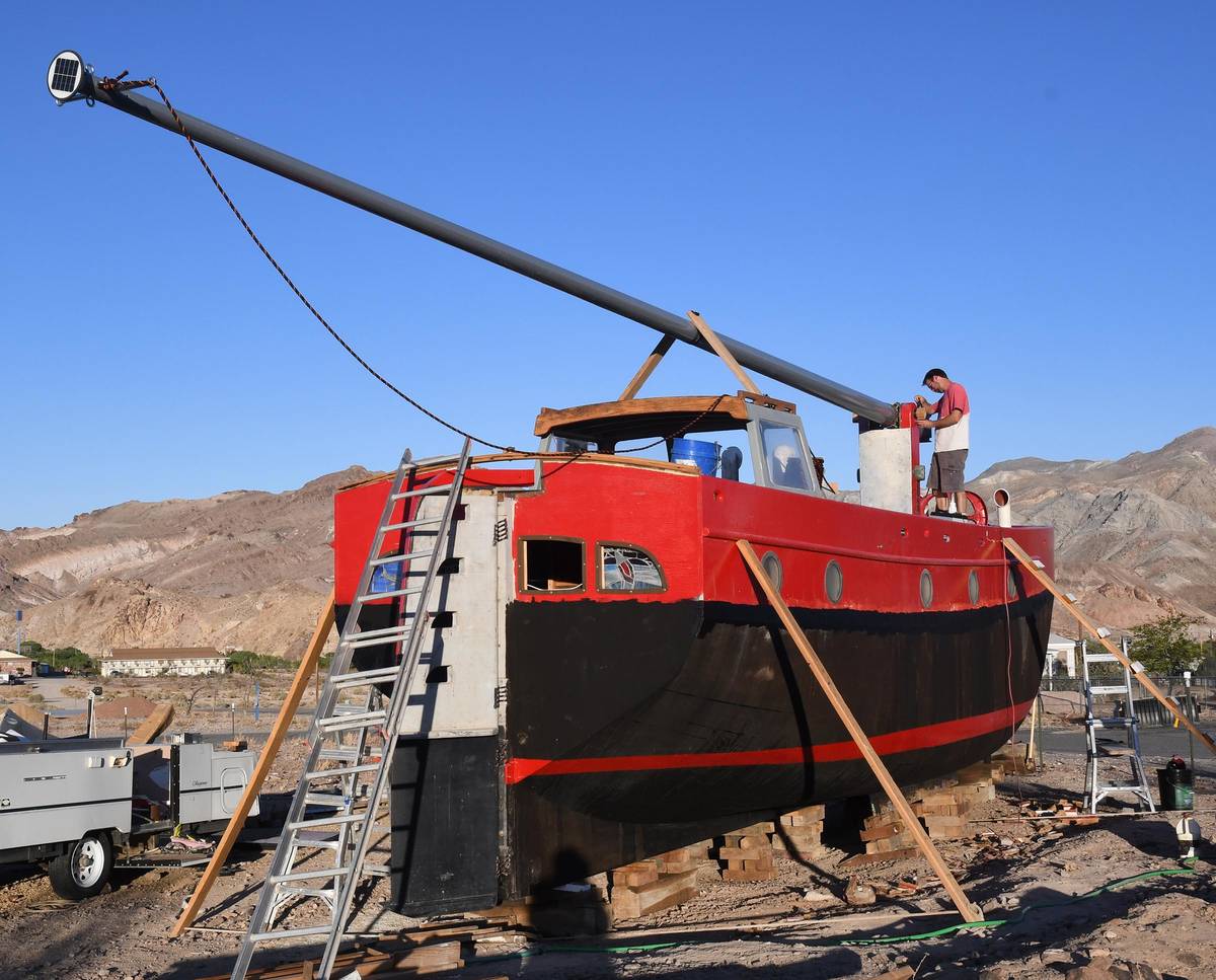 Richard Stephens/Special to the Pahrump Valley Times The boat’s rigging is a modern adaptatio ...
