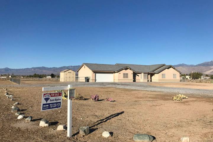 Pahrump Valley Times--file This 2017 file photo shows a home for sale in Pahrump. The median h ...