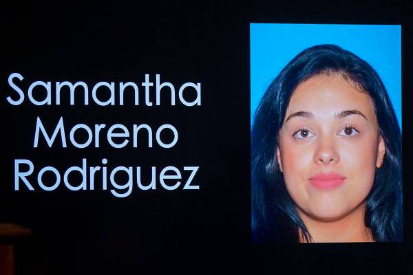 Police headshot of Samantha Moreno Rodriguez (L.E. Baskow/Las Vegas Review-Journal) @Left_Eye_I ...