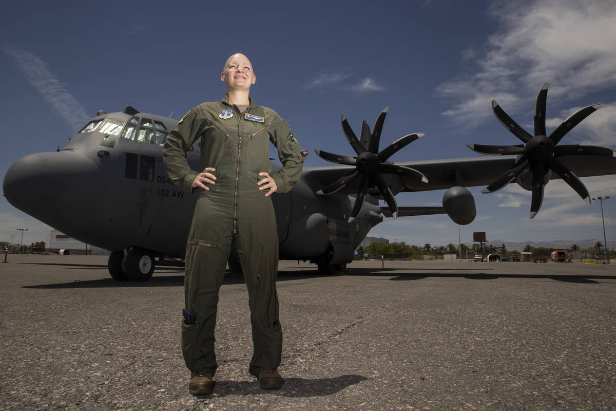 Maj. Sarah Spy, C-130 Hercules pilot for the 152nd Operations Group at the Nevada Air National ...