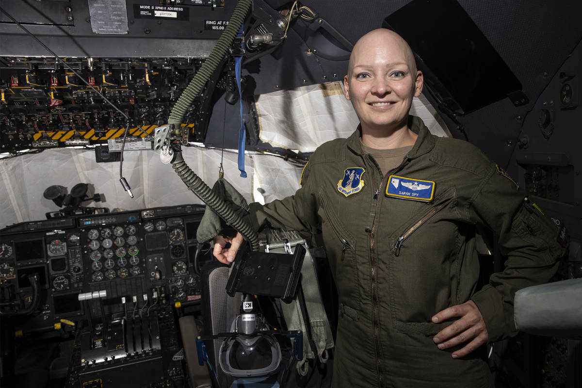 Maj. Sarah Spy, C-130 Hercules pilot for the 152nd Operations Group at the Nevada Air National ...