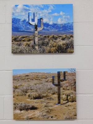 Robin Hebrock/Pahrump Valley Times Art work at the Pahrump Music Festival included photos of th ...