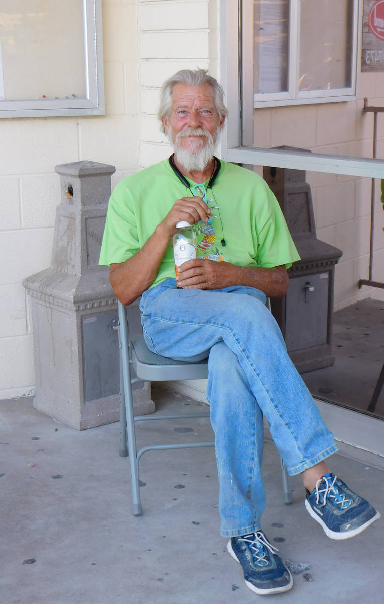 Robin Hebrock/Pahrump Valley Times Steve Farmer sits outside of the Bob Ruud Community Center, ...