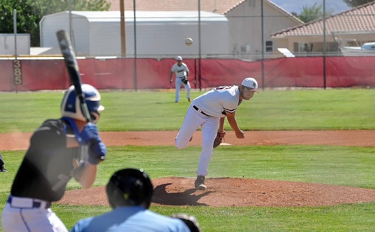 Horace Langford Jr./Pahrump Valley Times file Jake Riding delivers against Moapa Valley during ...