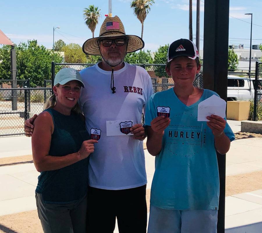 Special to the Pahrump Valley Times June Bug Open division winners, from left, Class B champion ...