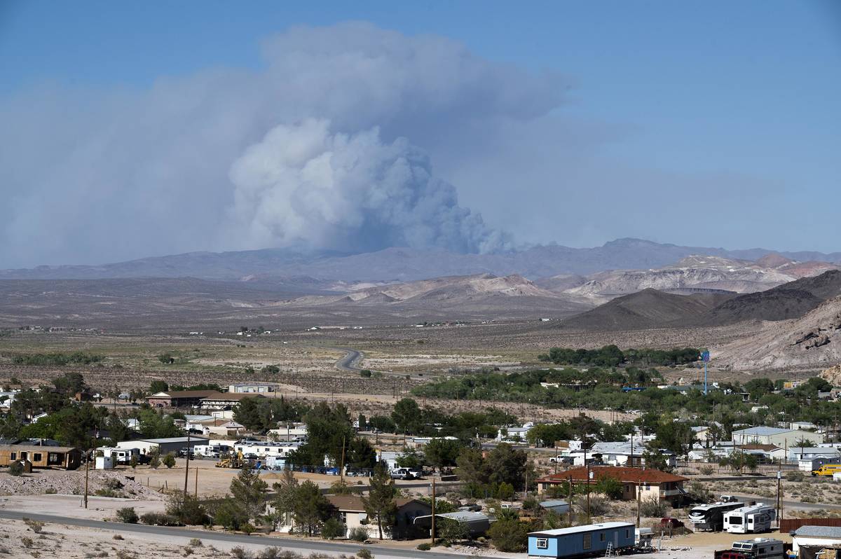 Richard Stephens/Special to the Pahrump Valley Times Smoke from a wildfire on the Nevada Natio ...