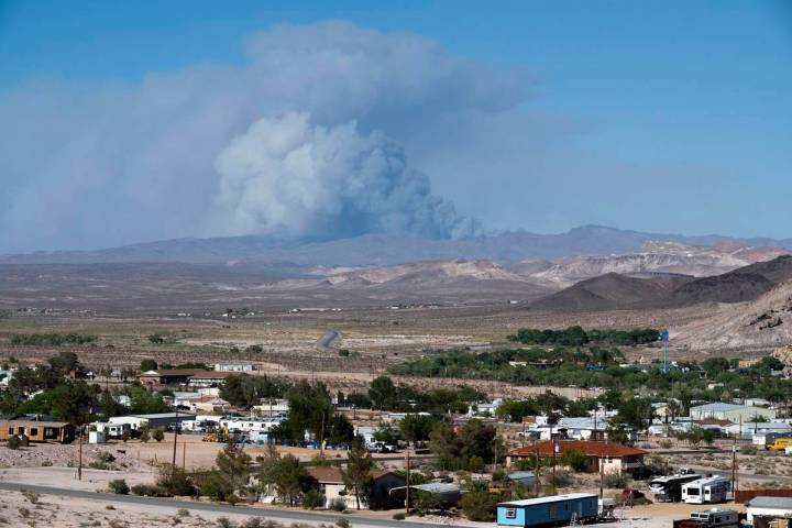 Richard Stephens/Special to the Pahrump Valley Times Smoke from a wildfire on the Nevada Natio ...