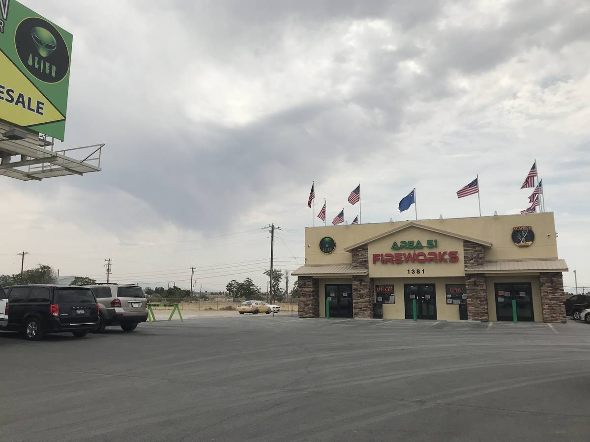 Robin Hebrock/Pahrump Valley Times Pictured is the Area 51 Fireworks store in Pahrump. The sto ...