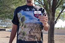 Lathan Dilger/Special to the Pahrump Valley Times Jim Hatch of Pahrump shows off his patch afte ...