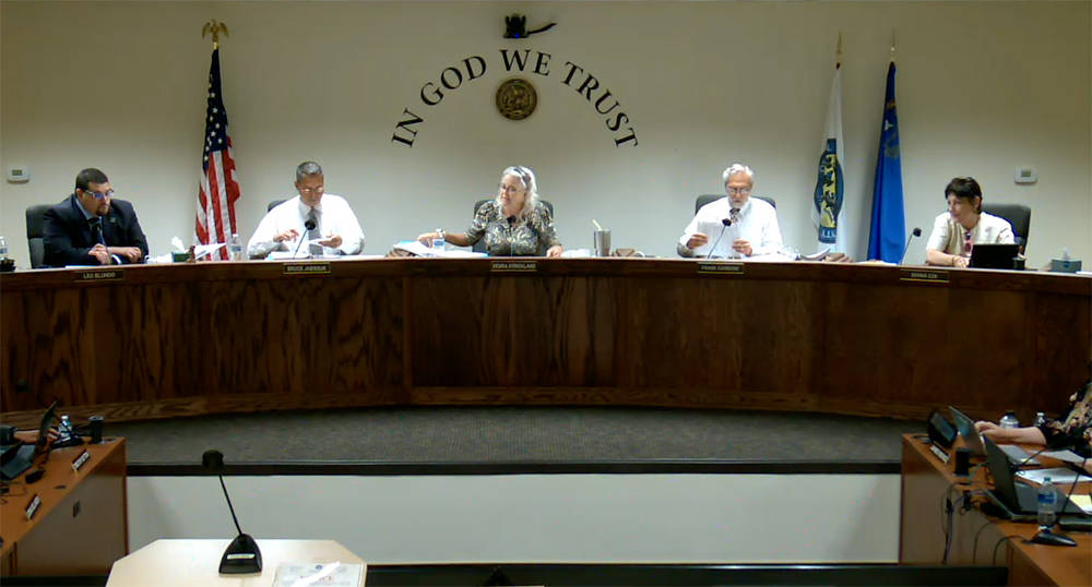 Screenshot The Nye County Commission voted to allow county staff and elected officials to forgo ...