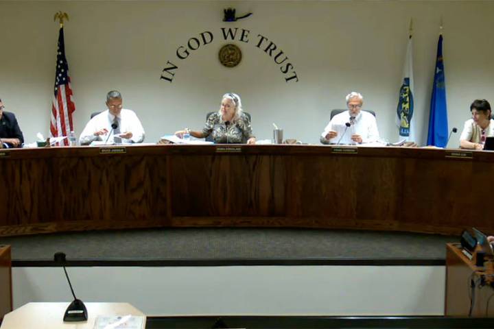 Screenshot The Nye County Commission voted to allow county staff and elected officials to forgo ...