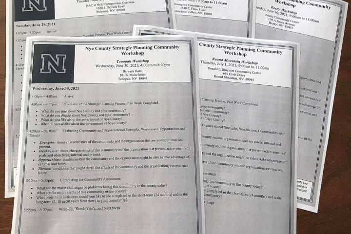 Robin Hebrock/Pahrump Valley Times Residents and stakeholders in Nye County are encouraged to a ...