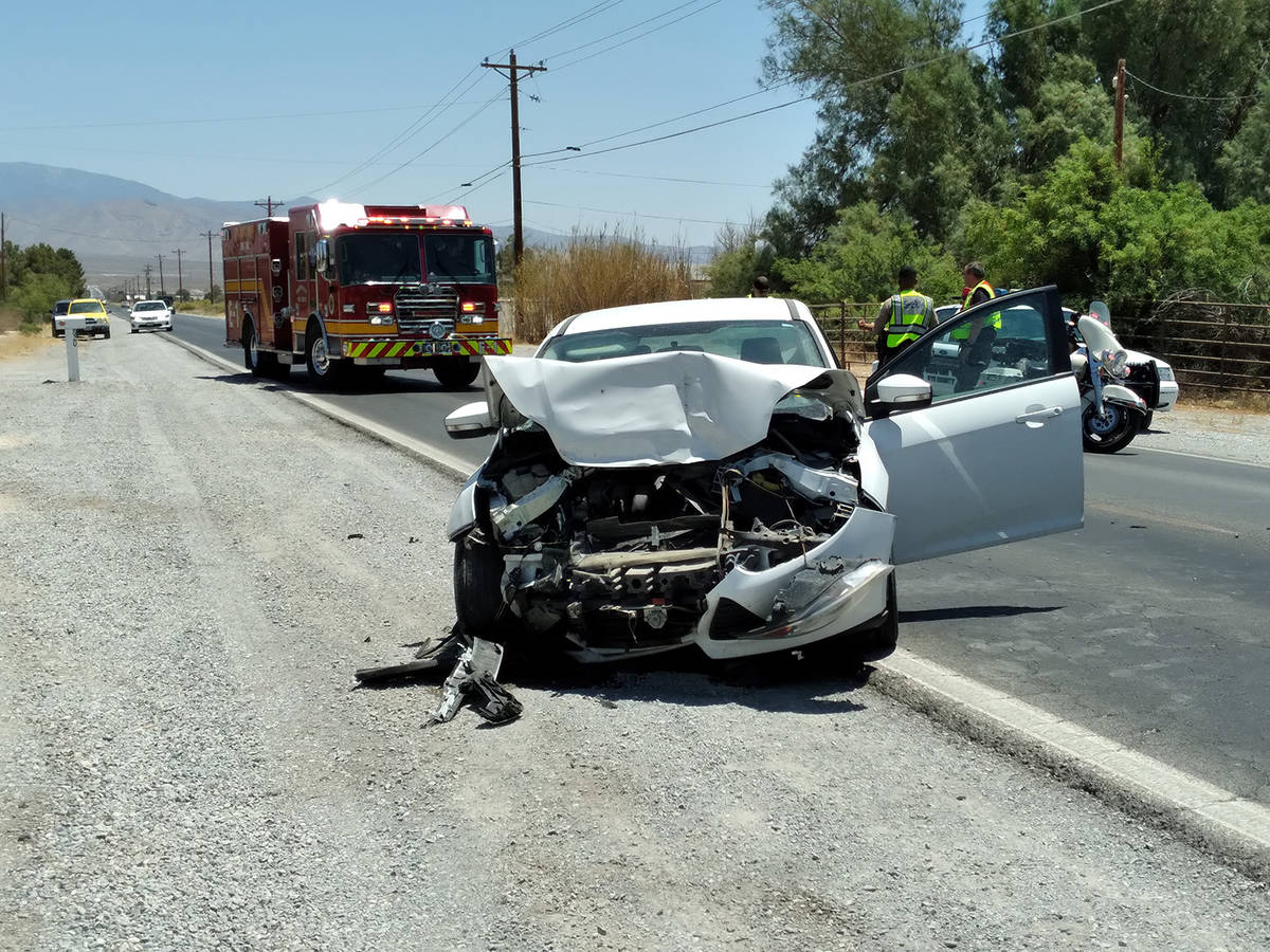 Selwyn Harris/Pahrump Valley Times One person was transported to Desert View Hospital following ...