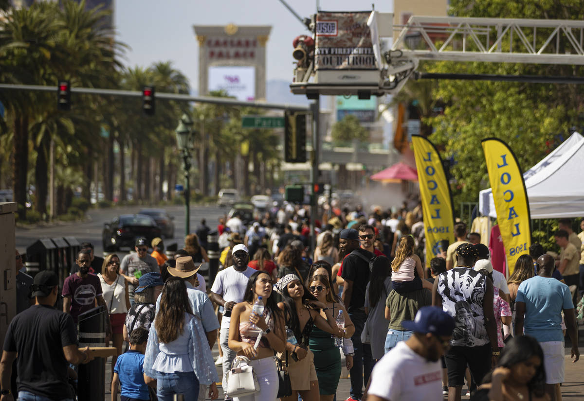 The Strip is packed during Memorial Day weekend on Saturday, May 29