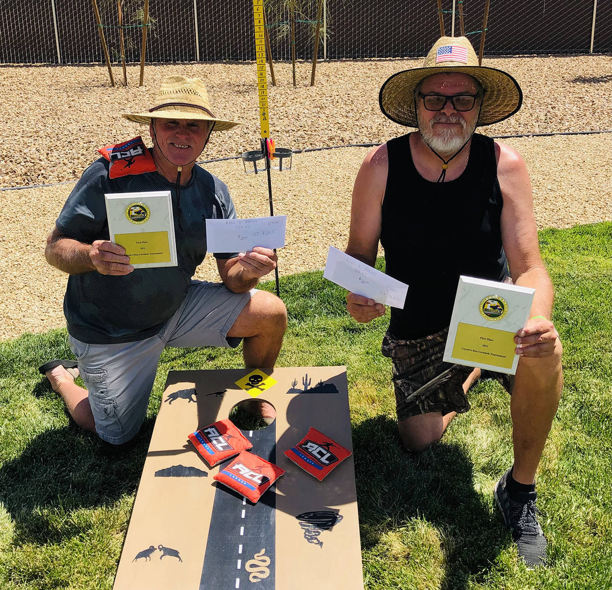 Special to the Pahrump Valley Times Mike Nicosia, left, and Lathan Dilger of Pahrump won the fi ...