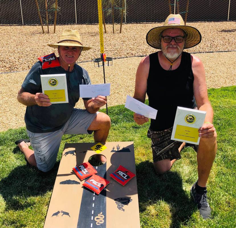 Special to the Pahrump Valley Times Mike Nicosia, left, and Lathan Dilger of Pahrump won the fi ...