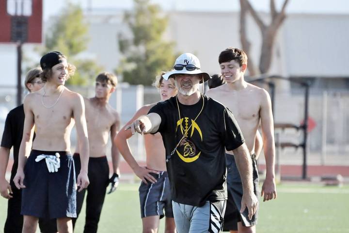 Horace Langford Jr./Pahrump Valley Times Pahrump Valley High School football coach Joe Clayton ...