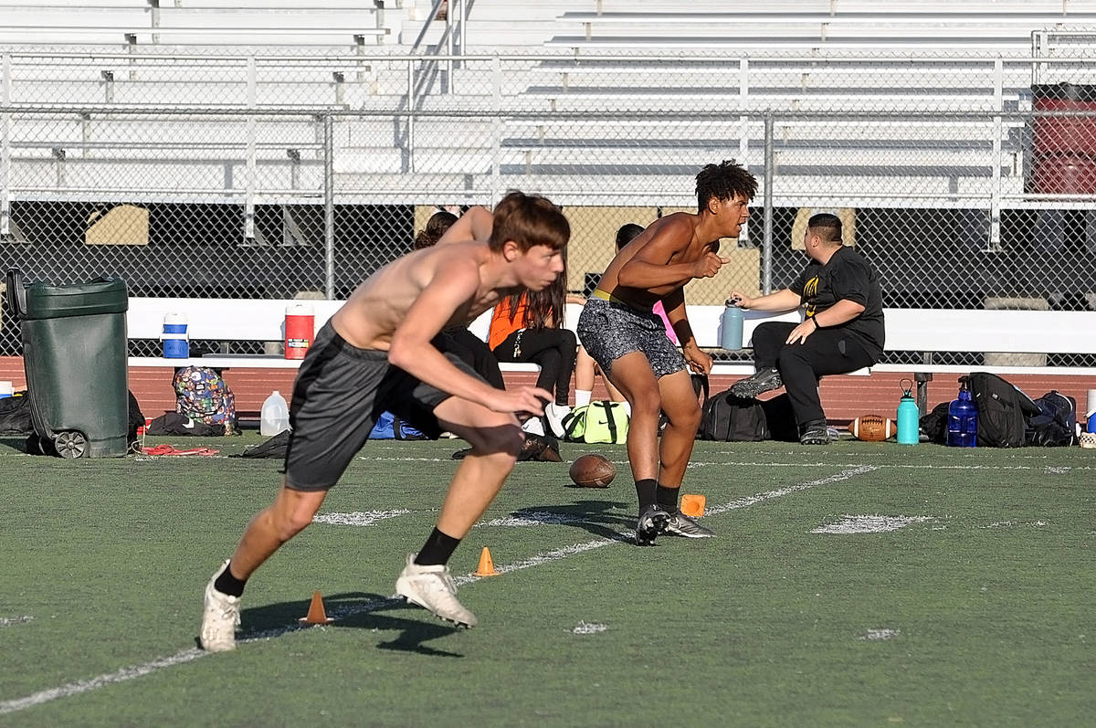 Horace Langford Jr./Pahrump Valley Times Pahrump Valley High School football players worked out ...
