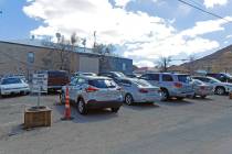 Robin Hebrock/Pahrump Valley Times The parking lot for the Tonopah Convention Center, shown her ...