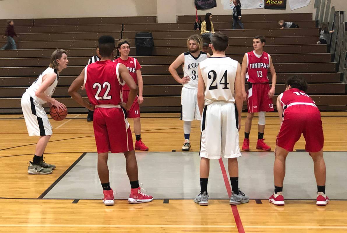 File photo Junior Colter Jensen lines up for a free throw for Round Mountain during a 2020 game ...