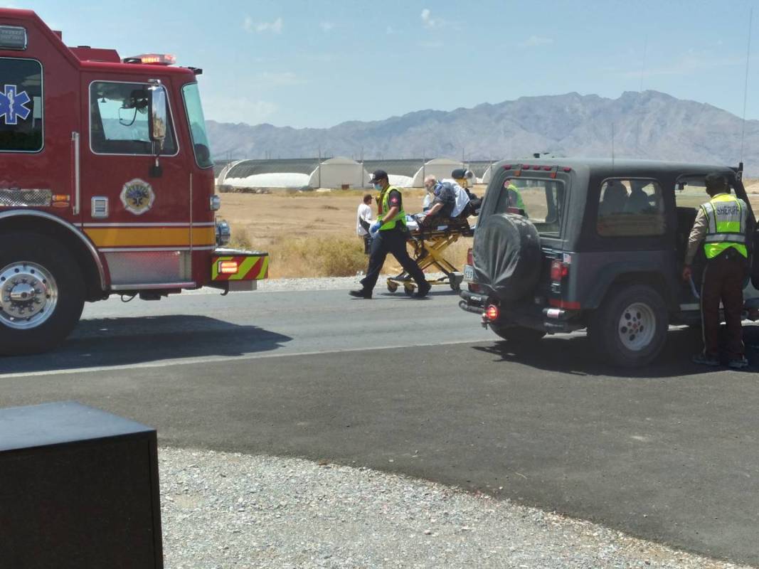 Selwyn Harris/Pahrump Valley Times Two people were transported by air to UMC Trauma following ...