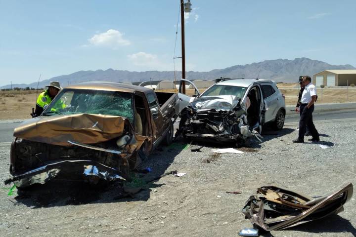 Selwyn Harris/Pahrump Valley Times One person has died following a two-vehicle collision along ...