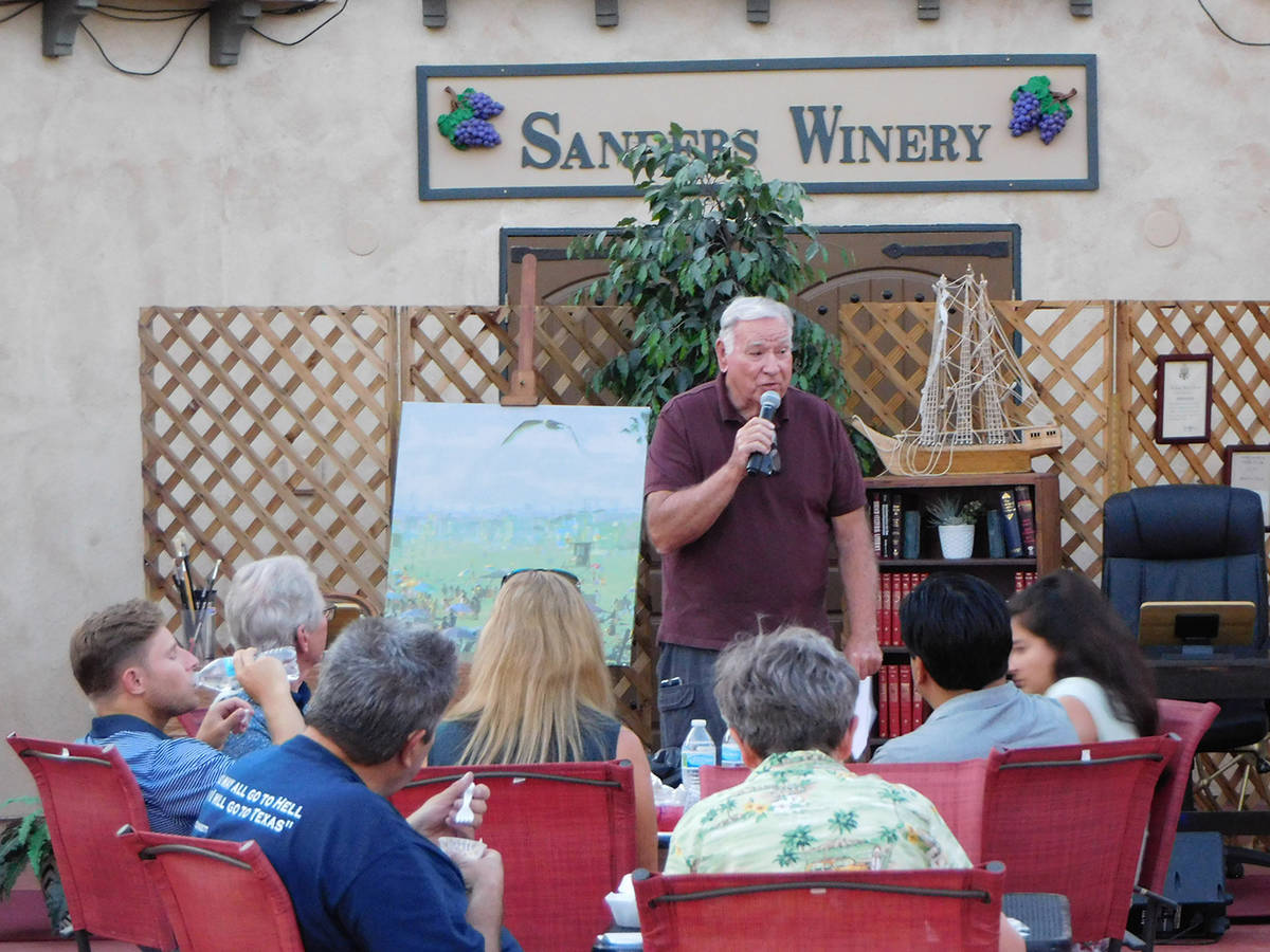 Robin Hebrock/Pahrump Valley Times Jack Sanders of Sanders Family Winery was pleased to offer h ...