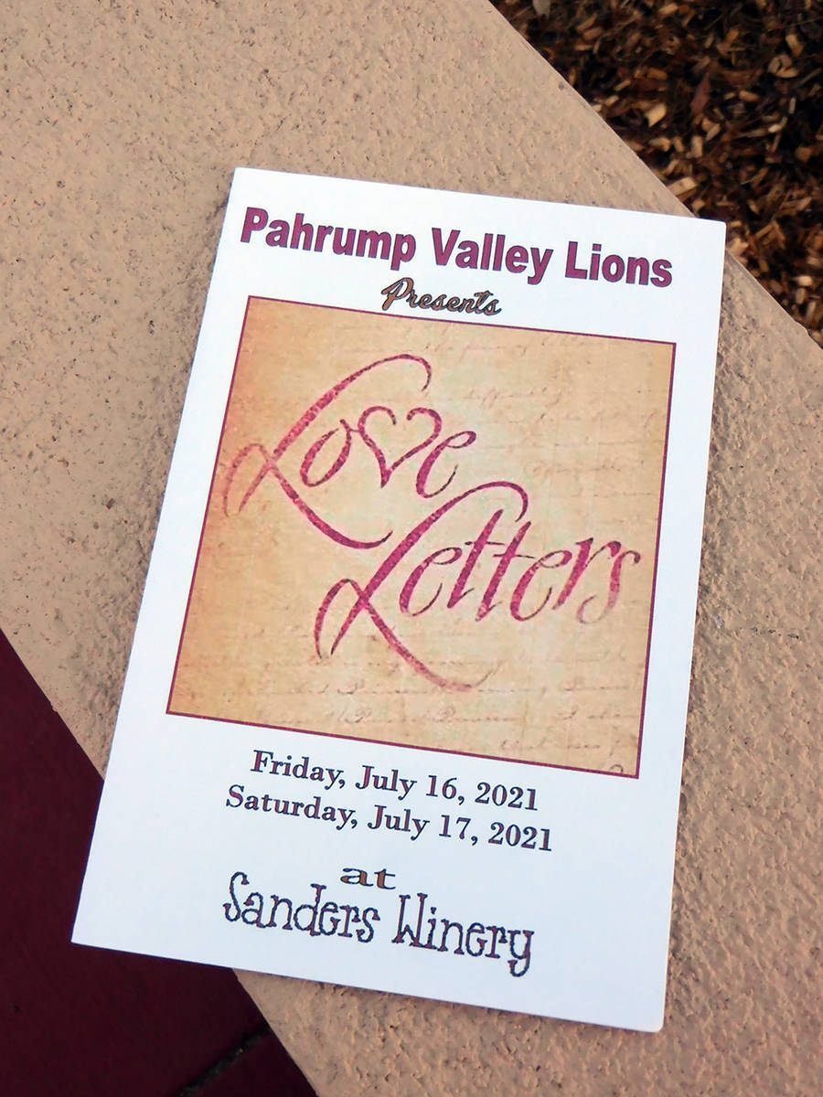 Robin Hebrock/Pahrump Valley Times The play "Love Letters" was selected for the Lions Club's mo ...