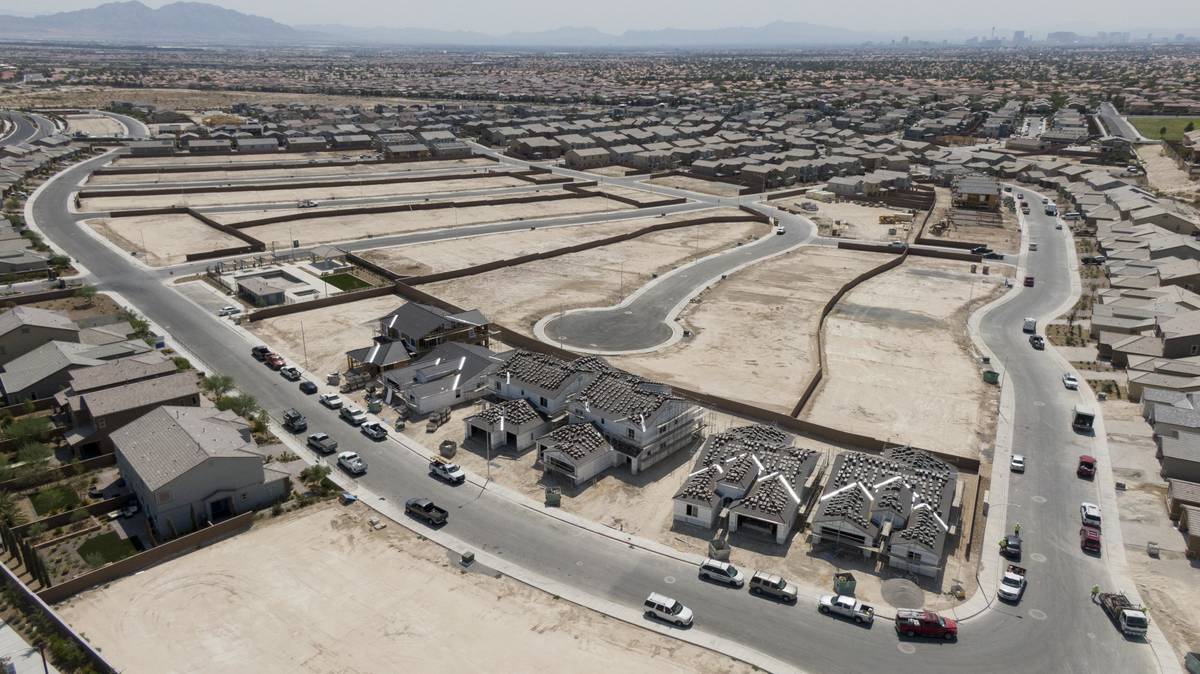 An aerial view of Lennar at Stone Creek at Tule Springs, a housing