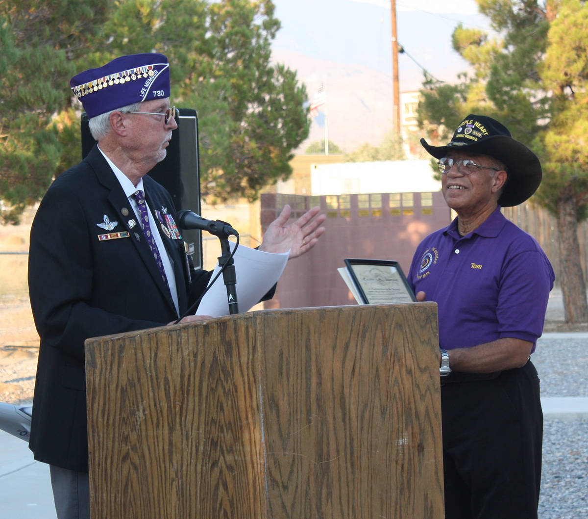 Robin Hebrock/Pahrump Valley Times This file photo shows Military Order of the Purple Heart #73 ...