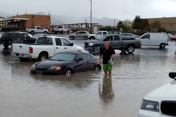 Selwyn Harris/Pahrump Valley Times Upon exiting Walmart on Monday, local resident Marcus Nix wa ...