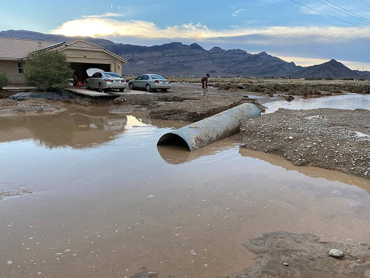Special to the Pahrump Valley Times This photo, provided by Nye County, shows a broken culvert ...