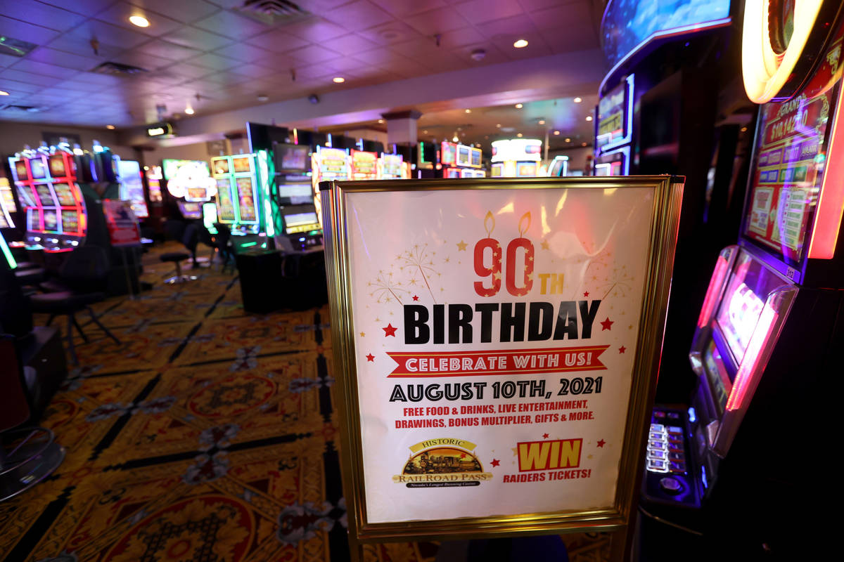 Railroad Pass casino in Henderson Monday, July 26, 2021, ahead of its 90th birthday on Aug. 1. ...